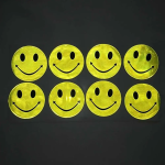 Reflective Helmet Stickers - Fluorescent Yellow Reflective PVC Smile Stickers